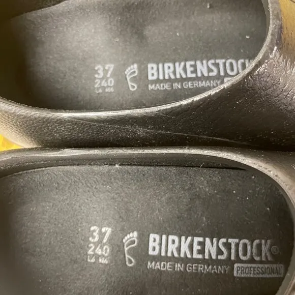 Birkenstock Profi Birki Clogs Regular Fit Black Sz 37 (EU) Professional Slip On