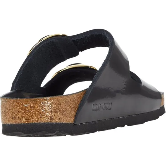 Birkenstock Shoes Arizona Black Big Buckle High Shine Sandals