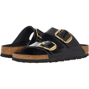 Birkenstock Shoes Arizona Black Big Buckle High Shine Sandals