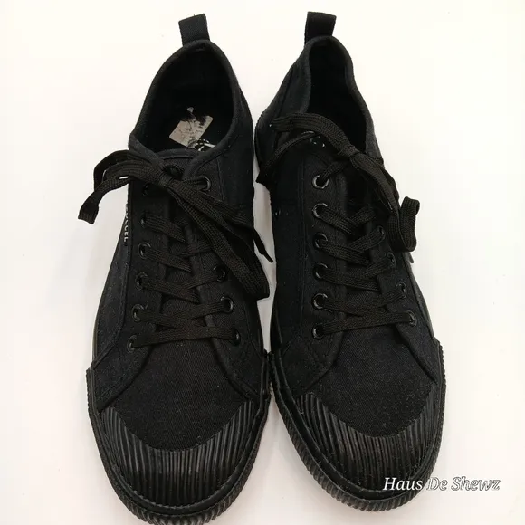 Black Foccel Low-Top Sneakers with Rubber Toe Cap