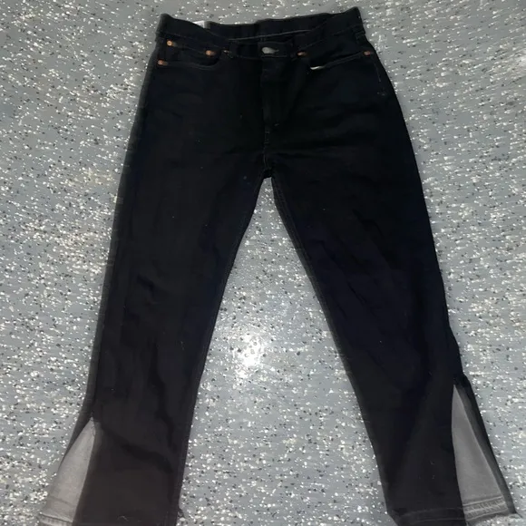 Black Pants with Graphic Pocket