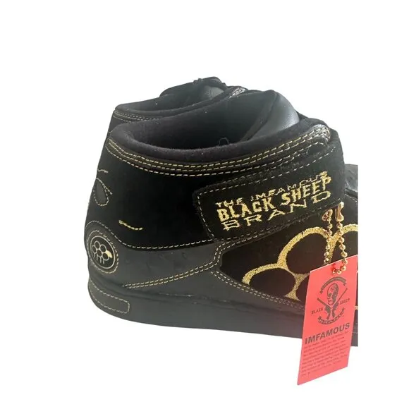 BLACK SHEEP BRAND Biggie High Top Black Skate Shoes Sneakers Sz 14 NEW w/o box