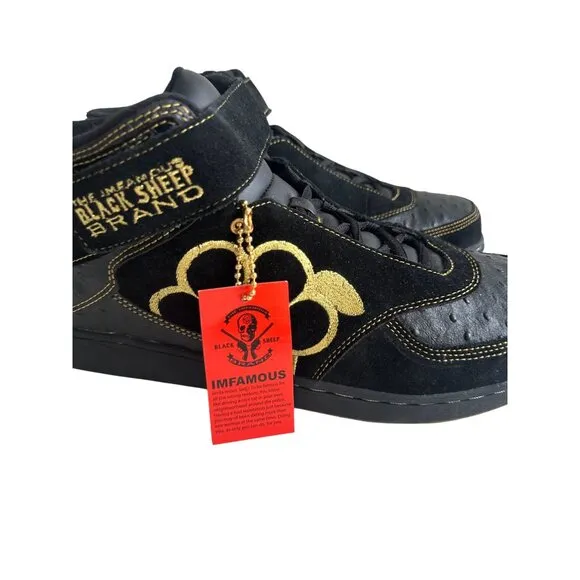 BLACK SHEEP BRAND Biggie High Top Black Skate Shoes Sneakers Sz 14 NEW w/o box