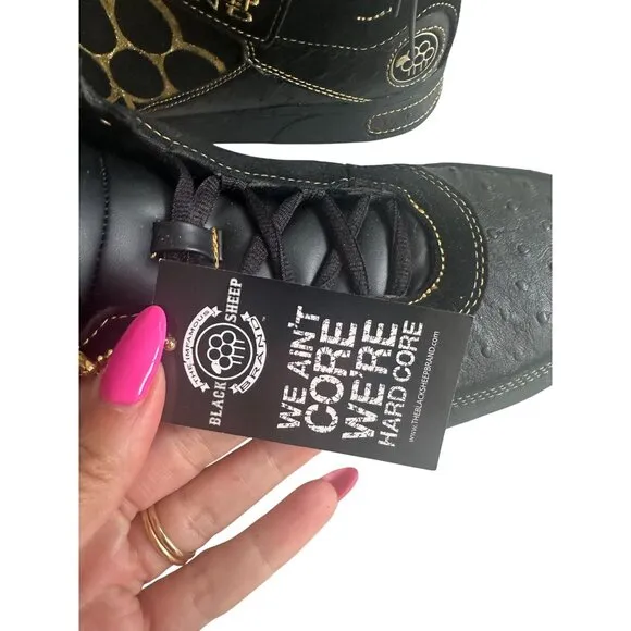 BLACK SHEEP BRAND Biggie High Top Black Skate Shoes Sneakers Sz 14 NEW w/o box