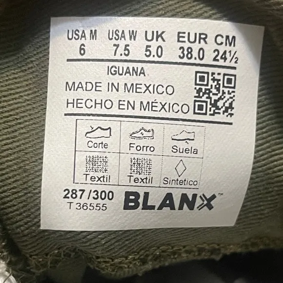 BLANX Women's High-Top Limited-Edition Cotton Sneaker or Tennis Shoe, Iguana,7.5