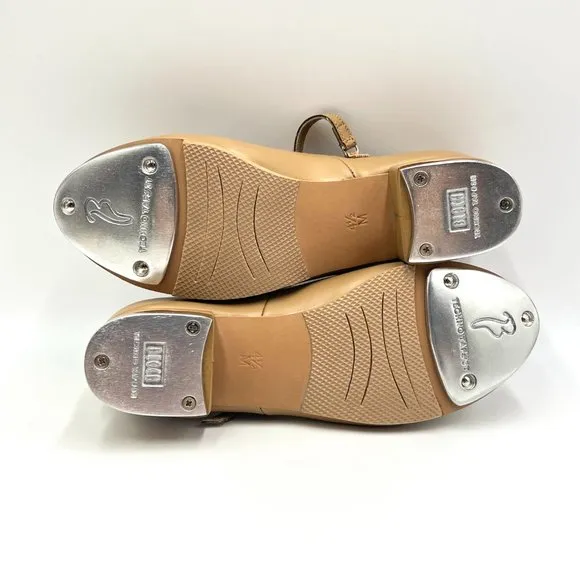 Bloch Big Girls S0352L Caramel Tan Merry Jane Bow Strap Tap Dance Shoes 4.5M
