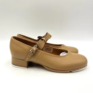 Bloch Big Girls S0352L Caramel Tan Merry Jane Bow Strap Tap Dance Shoes 4.5M