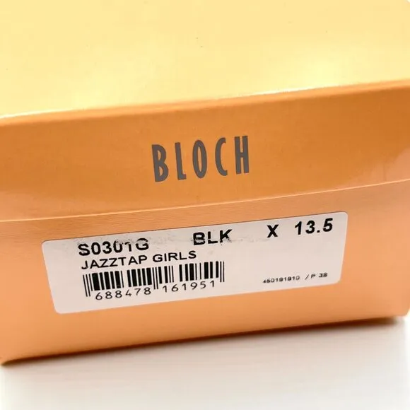 Bloch Girls Kids Boys Size 13.5 S0301G Black Leather S0301G Jazz Tap Dance Shoes
