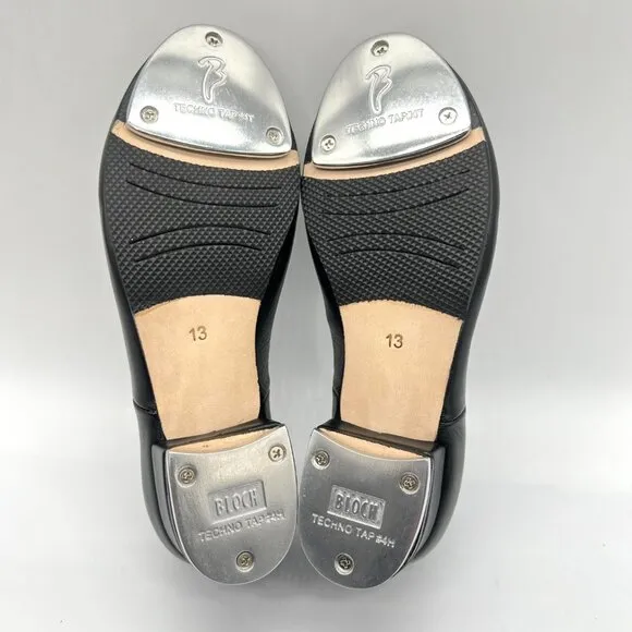 Bloch Girls Kids Size 13 Black Leather S0301G Jazz Tap Dance Shoes