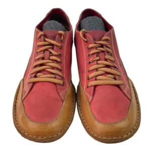 Born Sneaker Shoes Men’s Size 9 Red Tan Leather Lace Cap Toe Comfort Normcore