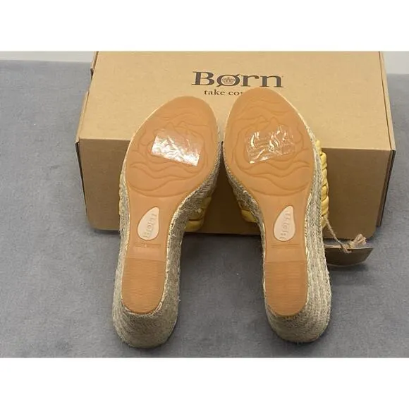 Born Women’s Aneesa Leather Comfort Espadrille Wedge Sandal Shoes Size 8