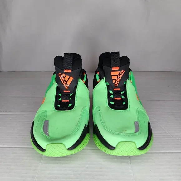 Boys Adidas 4uture EG1768 Shock Lime Solar Orange Black Running Shoes Size 6.5