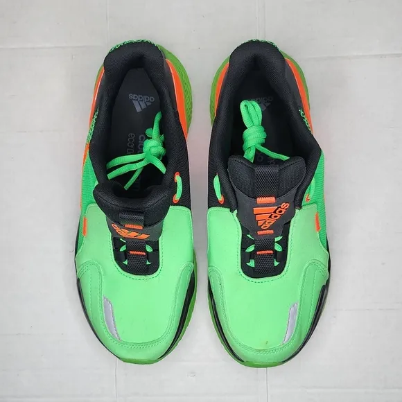 Boys Adidas 4uture EG1768 Shock Lime Solar Orange Black Running Shoes Size 6.5