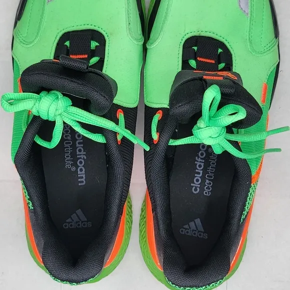 Boys Adidas 4uture EG1768 Shock Lime Solar Orange Black Running Shoes Size 6.5