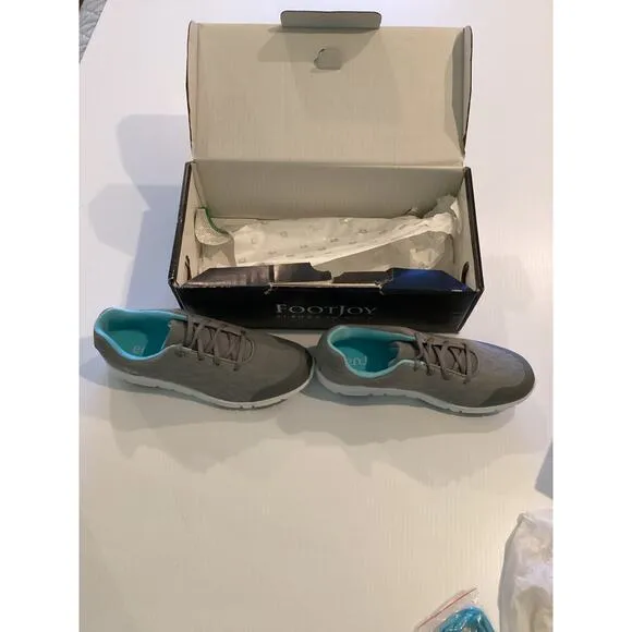 Brand New FootJoy Women's Grey/Turqouise Golf Shoes SZ 7.5