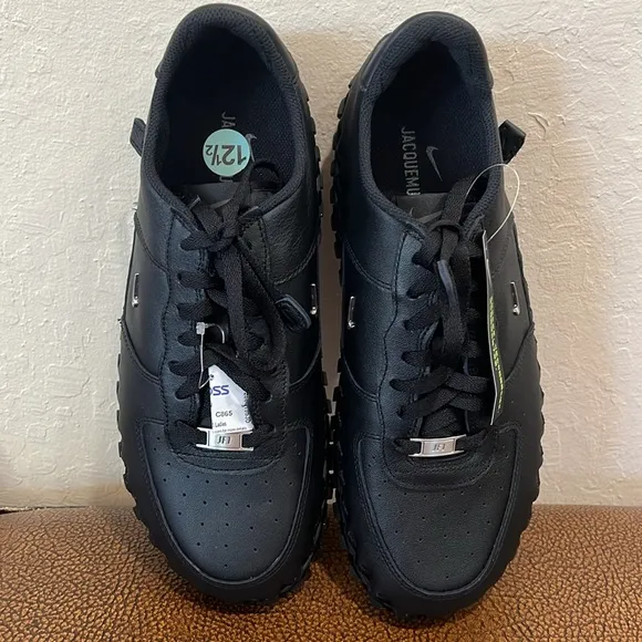 Brand New Nike J Force 1 Low LX French design Jacquemus Black Leather Sneakers!
