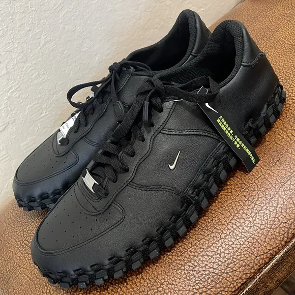 Brand New Nike J Force 1 Low LX French design Jacquemus Black Leather Sneakers!
