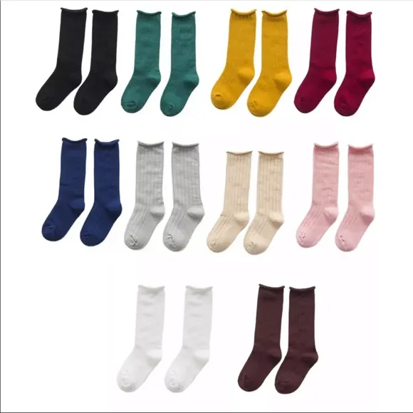 Brand New Set of 10 Knee High Socks Size 1-3 Years