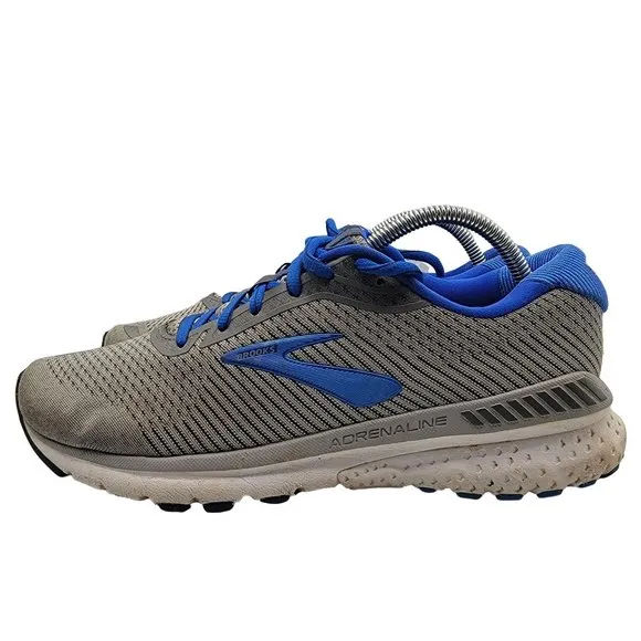 Brooks Adrenaline GTS 20 Mens 9.5 Gray Blue Running Shoes Sneakers 1103071D051