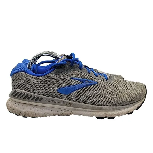 Brooks Adrenaline GTS 20 Mens 9.5 Gray Blue Running Shoes Sneakers 1103071D051