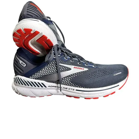 Brooks Adrenaline GTS 22 Running Shoes Gray Peacoat India Ink Grenadine Men 12