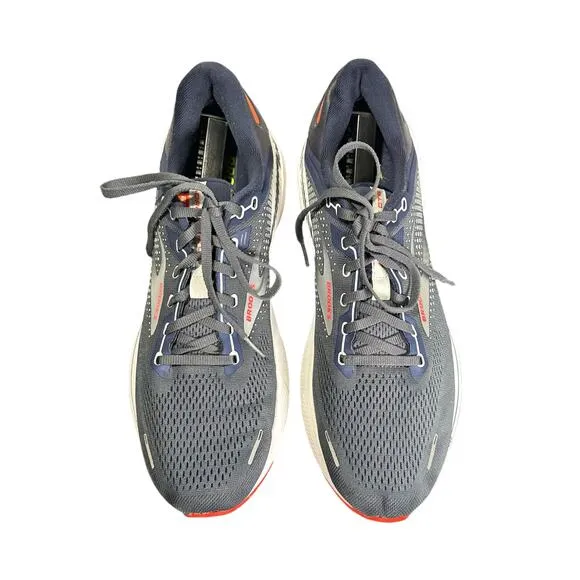 Brooks Adrenaline GTS 22 Running Shoes Gray Peacoat India Ink Grenadine Men 12
