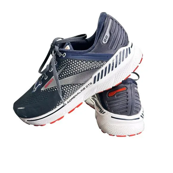 Brooks Adrenaline GTS 22 Running Shoes Gray Peacoat India Ink Grenadine Men 12