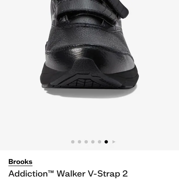 Brooks Black Baby Walker Shoes with Velcro Straps