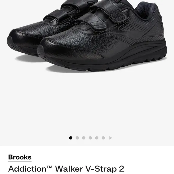 Brooks Black Baby Walker Shoes with Velcro Straps