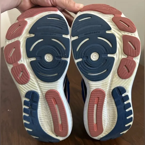 Brooks Blue and White Athletic Shoes with Cushioned Midsole