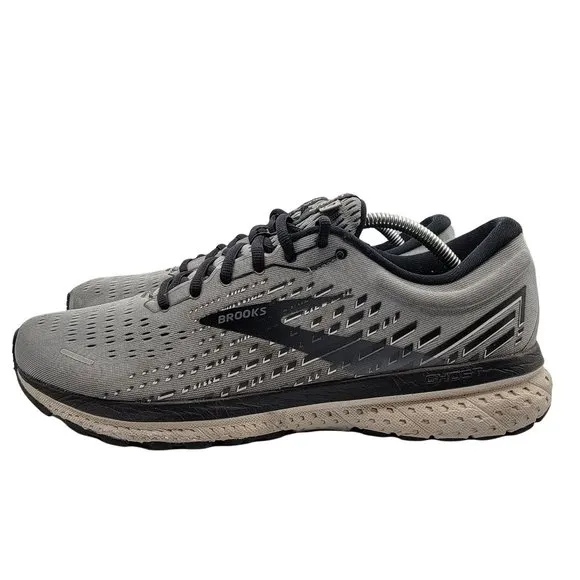 Brooks Ghost 13 Grey  Black Athletic Low Top 1103481D040 Men's US Size 12