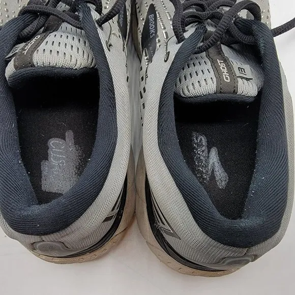 Brooks Ghost 13 Grey  Black Athletic Low Top 1103481D040 Men's US Size 12