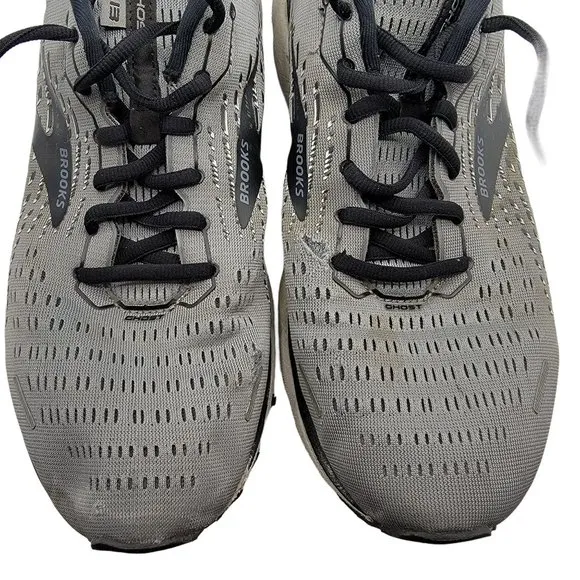 Brooks Ghost 13 Grey  Black Athletic Low Top 1103481D040 Men's US Size 12