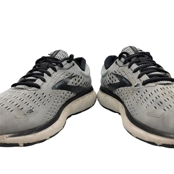 Brooks Ghost 13 Grey  Black Athletic Low Top 1103481D040 Men's US Size 12