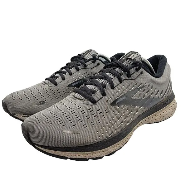 Brooks Ghost 13 Grey  Black Athletic Low Top 1103481D040 Men's US Size 12
