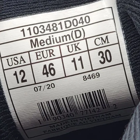 Brooks Ghost 13 Grey  Black Athletic Low Top 1103481D040 Men's US Size 12