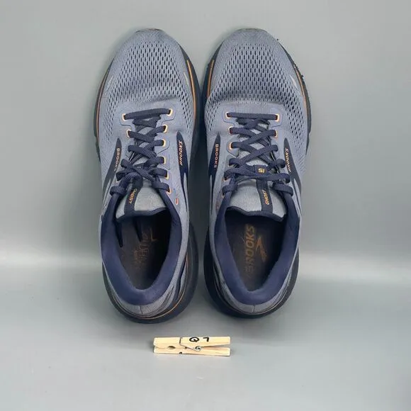 Brooks Ghost 15 Mens 10.5 Flintstone Peacoat Lace-Up Low Top Athletic Sneakers