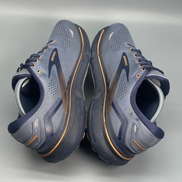 Brooks Ghost 15 Mens 10.5 Flintstone Peacoat Lace-Up Low Top Athletic Sneakers