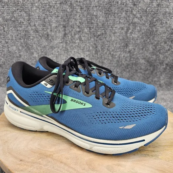 Brooks Ghost 15 Mens Size 12 Blue Ahtletic Low Top Running Shoes 1103931D462