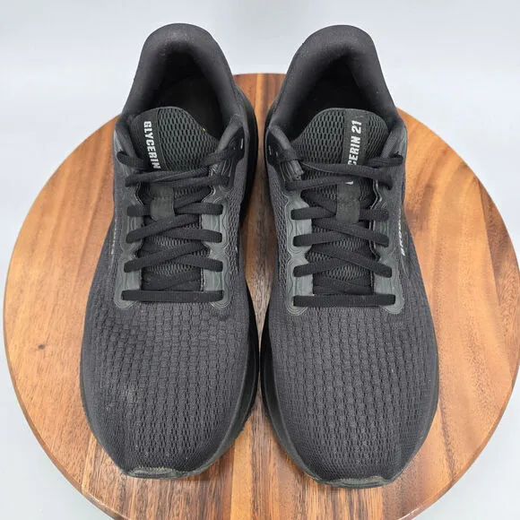 Brooks Glycerin 21 Shoes Men's 10.5 D Black Low Top Running Athletic Sneakers