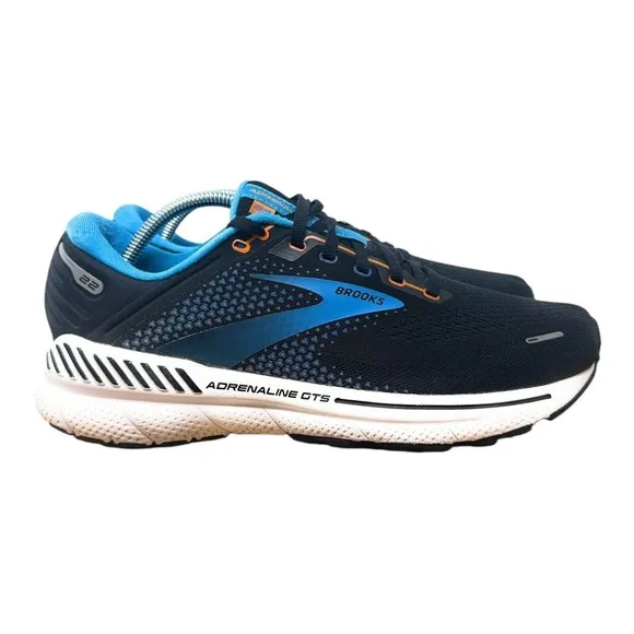 Brooks Mens Adrenaline GTS 22 Running Shoes 9 black Sneakers lace reflective