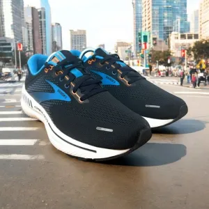 Brooks Mens Adrenaline GTS 22 Running Shoes 9 black Sneakers lace reflective