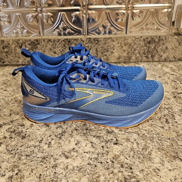 Brooks Men's Levitate 6 Running Blue/Orange Lowtop Sneakers/Shoes Sz 11