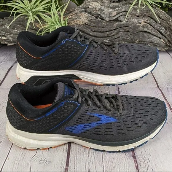 Brooks Ravenna 9 Running Shoes Sneakers - Ebony/Blue/Orange - Size 10 Medium (D)