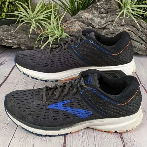 Brooks Ravenna 9 Running Shoes Sneakers - Ebony/Blue/Orange - Size 10 Medium (D)