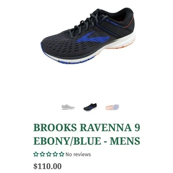 Brooks Ravenna 9 Running Shoes Sneakers - Ebony/Blue/Orange - Size 10 Medium (D)