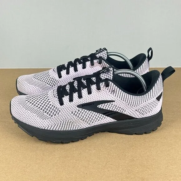 Brooks Revel 5 Athletic Running Shoes Womens 9.5 Lavender Black Low Top Lace Up