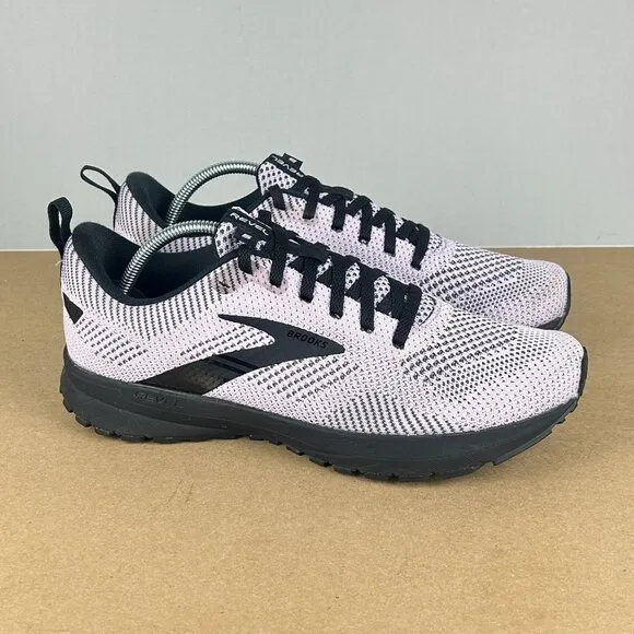 Brooks Revel 5 Athletic Running Shoes Womens 9.5 Lavender Black Low Top Lace Up