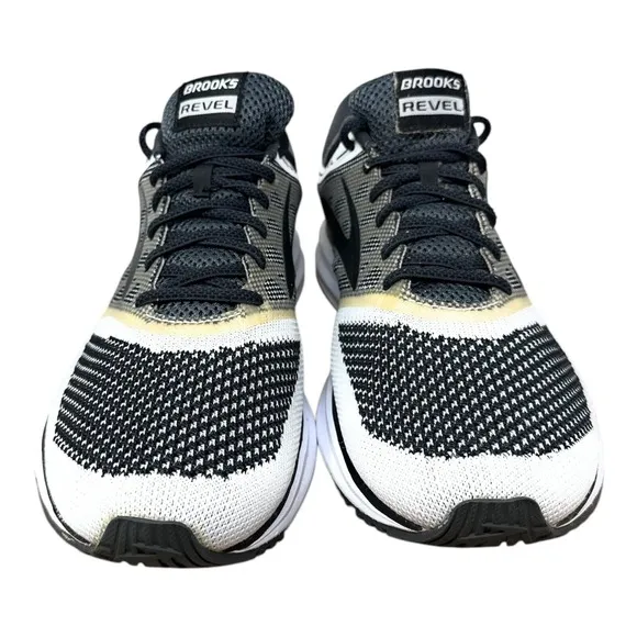 Brooks Revel Men's Sneaker Sz 11.5 Black White Knit Athletic Running 1102601D155
