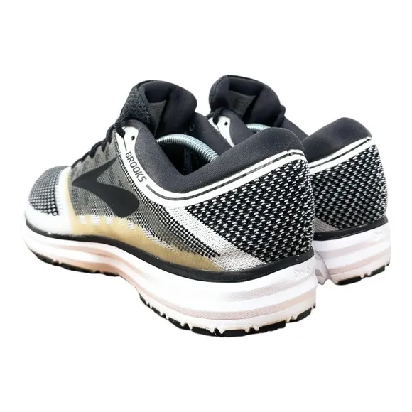 Brooks Revel Men's Sneaker Sz 11.5 Black White Knit Athletic Running 1102601D155